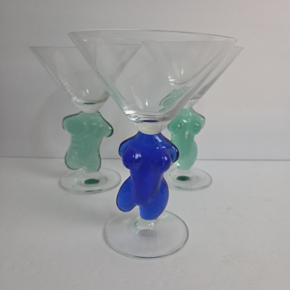 Schott Zwiesel Inferno Nude Male Female Stem Champagne Martini Barware Set of 3